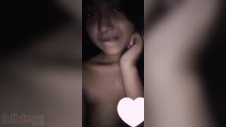 Virgin Bengali girl revealing her young XXX tits for Desi live show