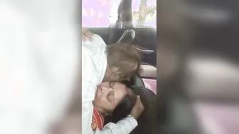 Voyeur catches mature Desi couple having XXX fuck car in the car