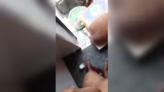 Amateur Desi video selfie of Dehati XXX bhabhi bathing outdoors