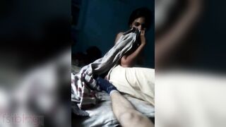 Desi charmer gives a XXX blowjob to her Dehati lover in the dark