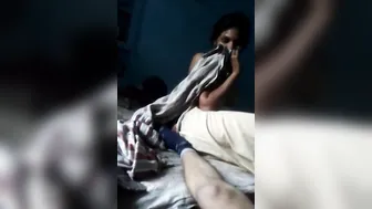 Desi charmer gives a XXX blowjob to her Dehati lover in the dark