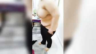 XXX video of Desi wife who gets naked and exposes fat titties and butt