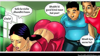 Desi Savita comic video XXX nympho fools around with young sportsmen