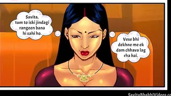 Desi Savita Bhabhi has boobs kissed by Devar in this comic XXX video