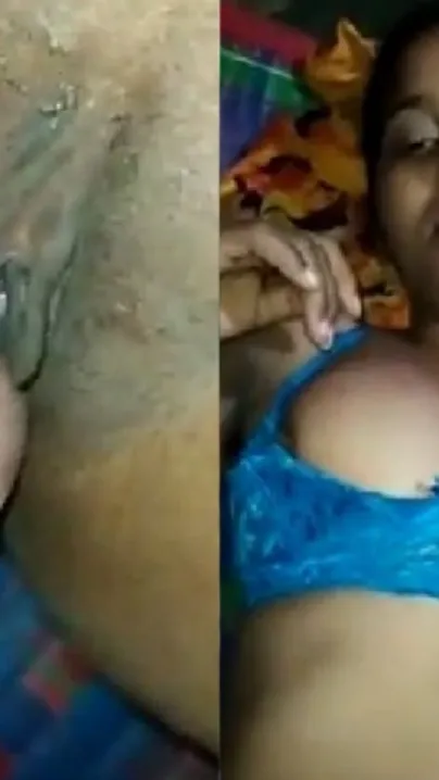 Busty Indian XXX girl in sexy blue bra gets fucked by her lover MMS