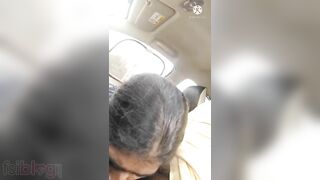 Telegu Desi XXX wife gives a good blowjob in a car MMS video