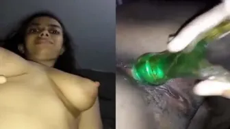 Horny Bengali Desi girl masturbating XXX pussy with various things