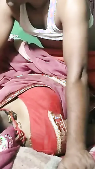 Filthy Dehati wife in saree takes XXX dick while son is sleeping
