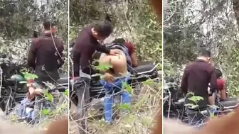 Teens couple gets caught having creampie sex on outdoor. Desi mms clips