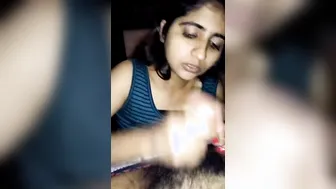 Insatiable Indian school girl blowjob to BF, scandal MMS leaked online