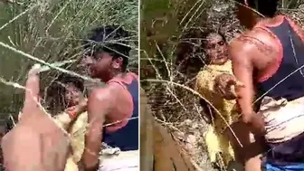 Desi aunty caught while fucking outdoor at the rice field, leak sex mms