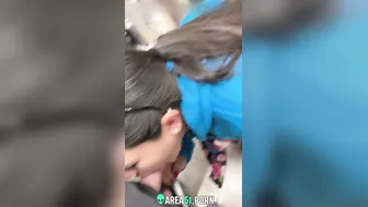 Hungry for cock stupid desi girl sucking BF dick in store like a whore on XXX cam