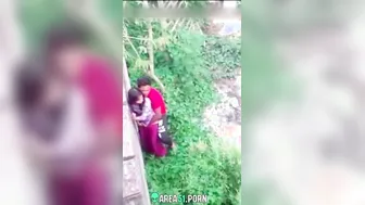 Cheat wife and lover quick doggyfuck during warm may day outdoor, Desi sex mms