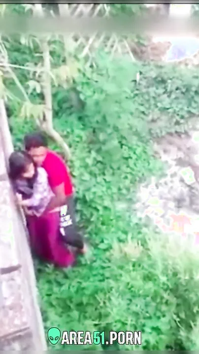 Cheat wife and lover quick doggyfuck during warm may day outdoor, Desi sex mms