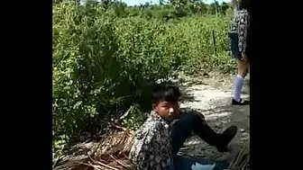 Tamil school girl fuck outdoor as real slut and caught on cam. Desi mms