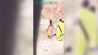 MILF in yellow joins peeing Desi aunty in XXX video to keep on moving