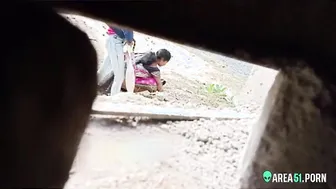 Young Desi girl in sari doesn't know XXX video of her peeing is MMS