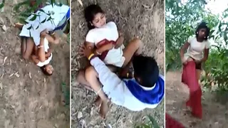 Two local boys fucking beauty village girl outdoor In bushes. Desi ...