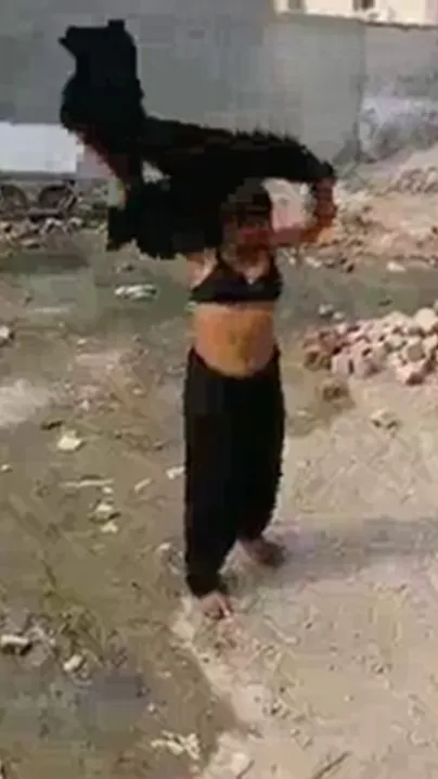 Paki randi strip her cloths outdoor in front police and saying "lo talashi". Desi mms