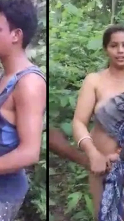 Husband caught wife nympho fuck with lover outdoor in jungle, XXX Desi mms