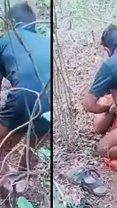 Village aunty is caught fucking outdoor with brother of hubby, leaked Desi mms