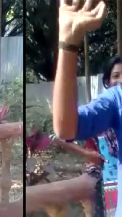 Outdoor Desi mms clip of slim Indian gal caught kissing her lover