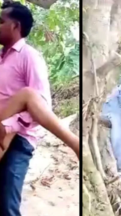 Outdoor Desi mms video of lovers caught having affair in the forest