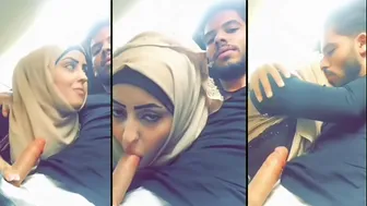 Horny young Pakistani babe in hijab giving blowjob to brother