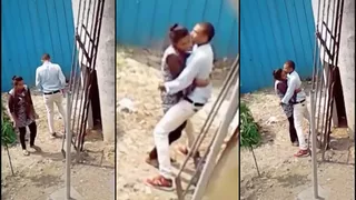 Indian lovers caught making out outdoor in backyard in Desi mms ...