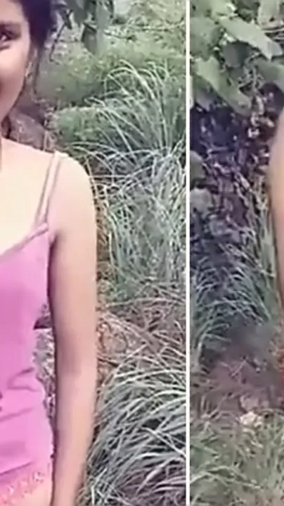 Outdoor Desi mms clip of tiny Indian gal caught posing naked for lover