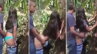 Voyeur XXX spy mms video of village lovers caught fucking outdoor