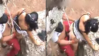 Desi girl caught outdoor! Bf lifts her skirt and fuck her into the ...