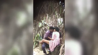 Cheating Wife Riding Her Lover Outside In Risky Public Spot
