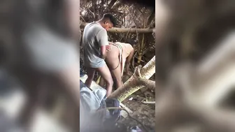 Married Babe Losing Control Riding Her Secret Lover Outdoors