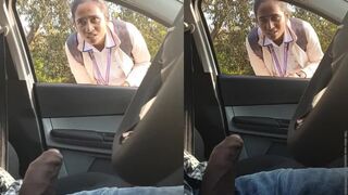 A curious Indian aunty reacts strangely to a stranger showing her dick.