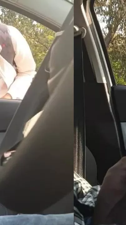 A curious Indian aunty reacts strangely to a stranger showing her dick.