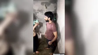 Paki Lovers Sneaking Bathroom Fuck with Steamy and Forbidden Passion