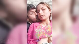 Paki Duo Sharing Romantic Moments with Boob Pressing in Heated Foreplay