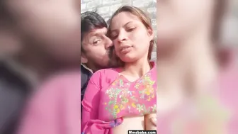 Paki Duo Sharing Romantic Moments with Boob Pressing in Heated Foreplay