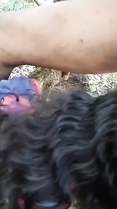 Bf Took The Coed Gf Into The Forest And Pushed His Dick Hard Into Her Mouth, Deep To Her Tonsils