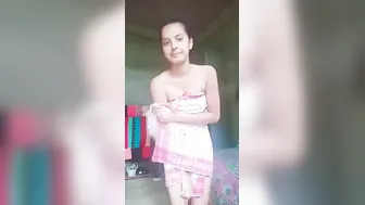 Indian Girl Stripping Towel And Exposing Hairy Pussy