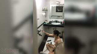 Peeping Thrill, Hidden Cam Captures Voluptuous Desi Housewife Lathering Naked Body