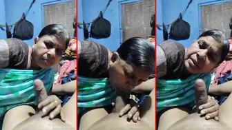 Indian Mature Wife Giving Her Man A Sloppy Blowjob