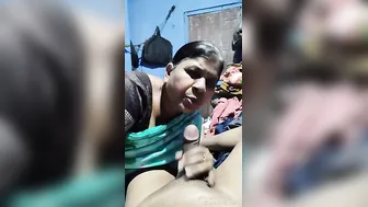 Indian Mature Wife Giving Her Man A Sloppy Blowjob