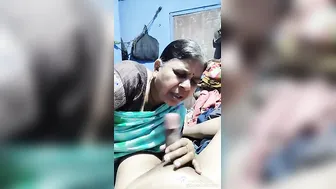 Indian Mature Wife Giving Her Man A Sloppy Blowjob