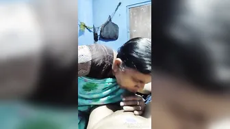 Indian Mature Wife Giving Her Man A Sloppy Blowjob
