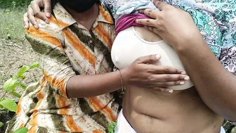 Indian Lesbians Making Out Outdoors Kissing And Licking