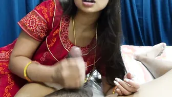 Indian Aunty Giving Handjob Making Him Cum Hard Now