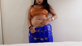 Sexy Gf Wearing Saree Moaning While Riding Cock At Home