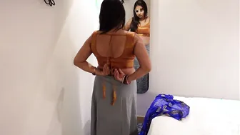 Sexy Gf Wearing Saree Moaning While Riding Cock At Home